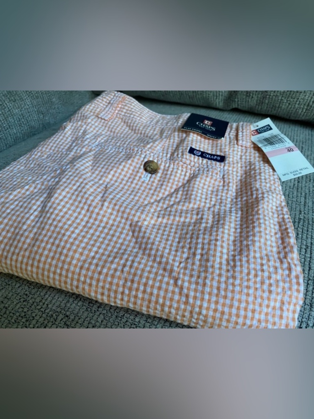 •NWT•Chaps Mens Flat Front Shorts